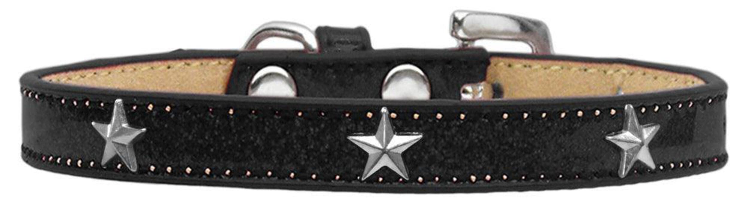 Dog, Puppy & Pet Widget Ice Cream Collar, Silver Star Black 14