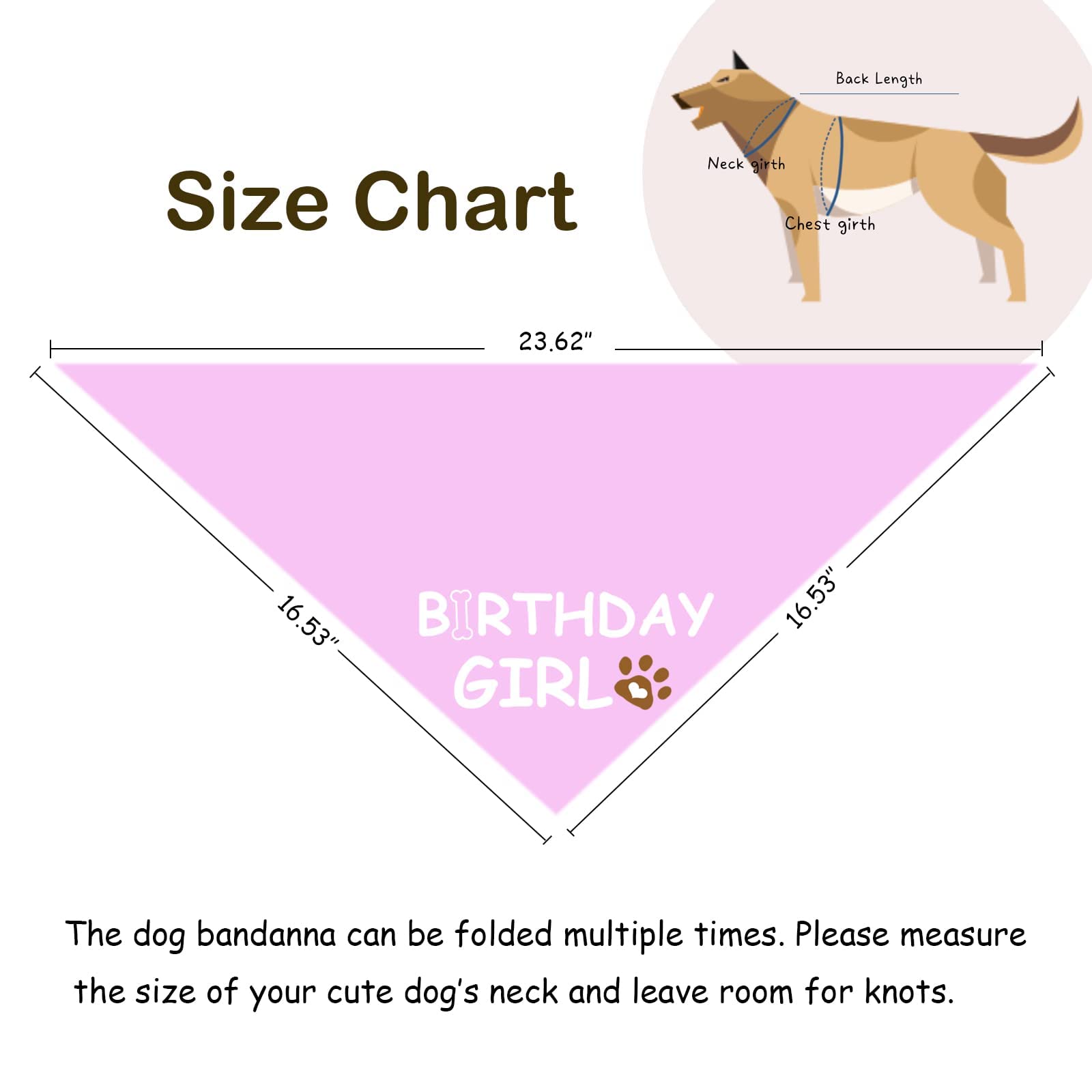 Bandana For Dog Birthday Boy & Girl - Supplies For Small, Medium & Large Pets