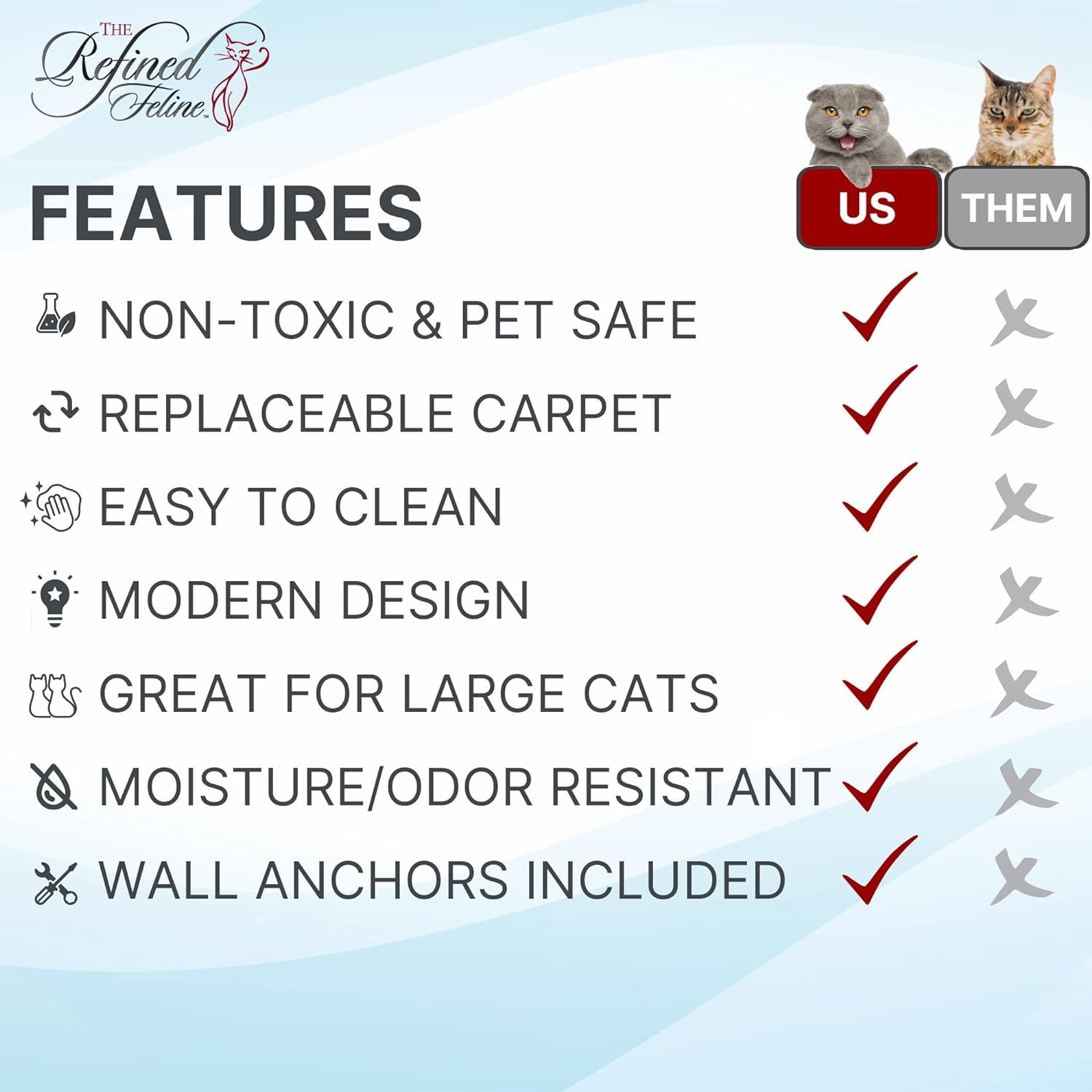 The Refined Feline 60 Inch Lotus Branch Cat Shelf In Black Espresso With Replaceable Carpet, Playing, Climbing, & Lounging Cat S