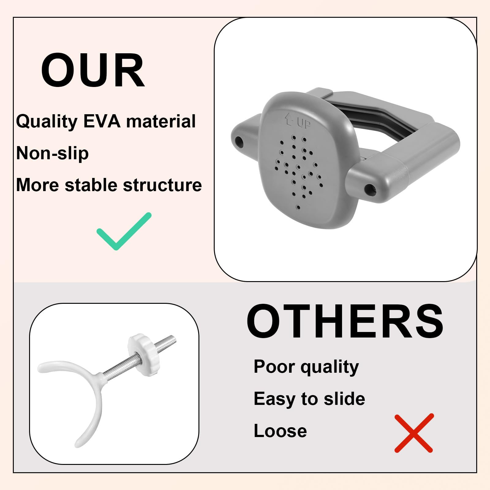 2pcs Baby Gate Banister Adapter, No-Drill Mounting Accessories Universal Stairway Baby Gate Mounting Kit for Round Square Railin