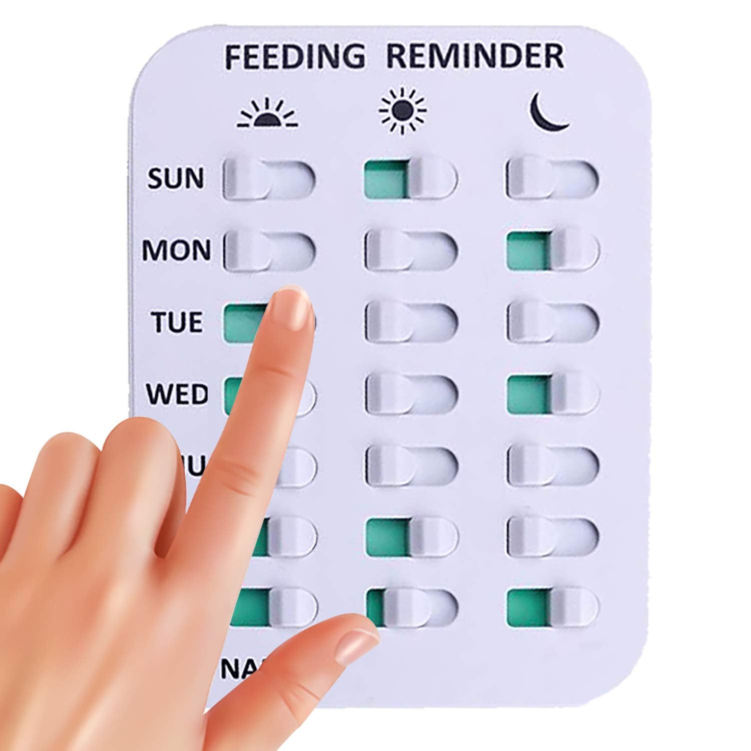 RBD Health Dog Feeding Reminder, Magnetic OR Double Sided Adhesive Application, Reminder with Weekdays AM/PM Indicators to Track