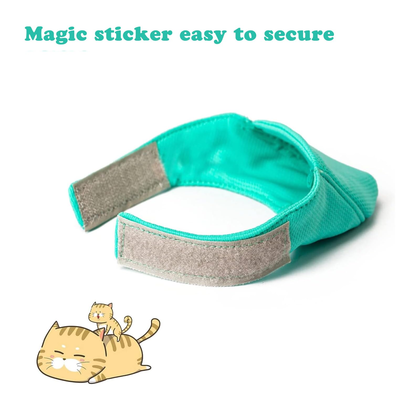 Wintchuk Cat Muzzle With Breathable Mesh, Cat Mouth Guard Muzzle For Prevent Biting Chewing Grooming,Anti Scratch (M,Green)