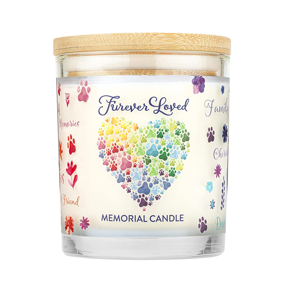 One Fur All Pet Memorial Candle - Pet Remembrance Candle - Non-Toxic Candle Wax - Scented Candle - Pet Memorial Gift - Loss Of Cat And Dog Sympathy Gift