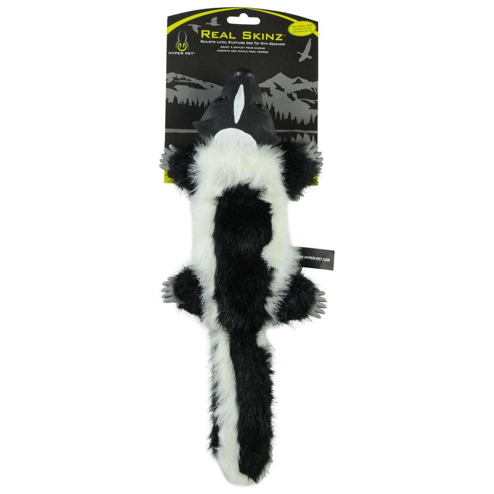 Hyper Pet 48847 Real Skinz Dog Toy, Skunk,Black/White