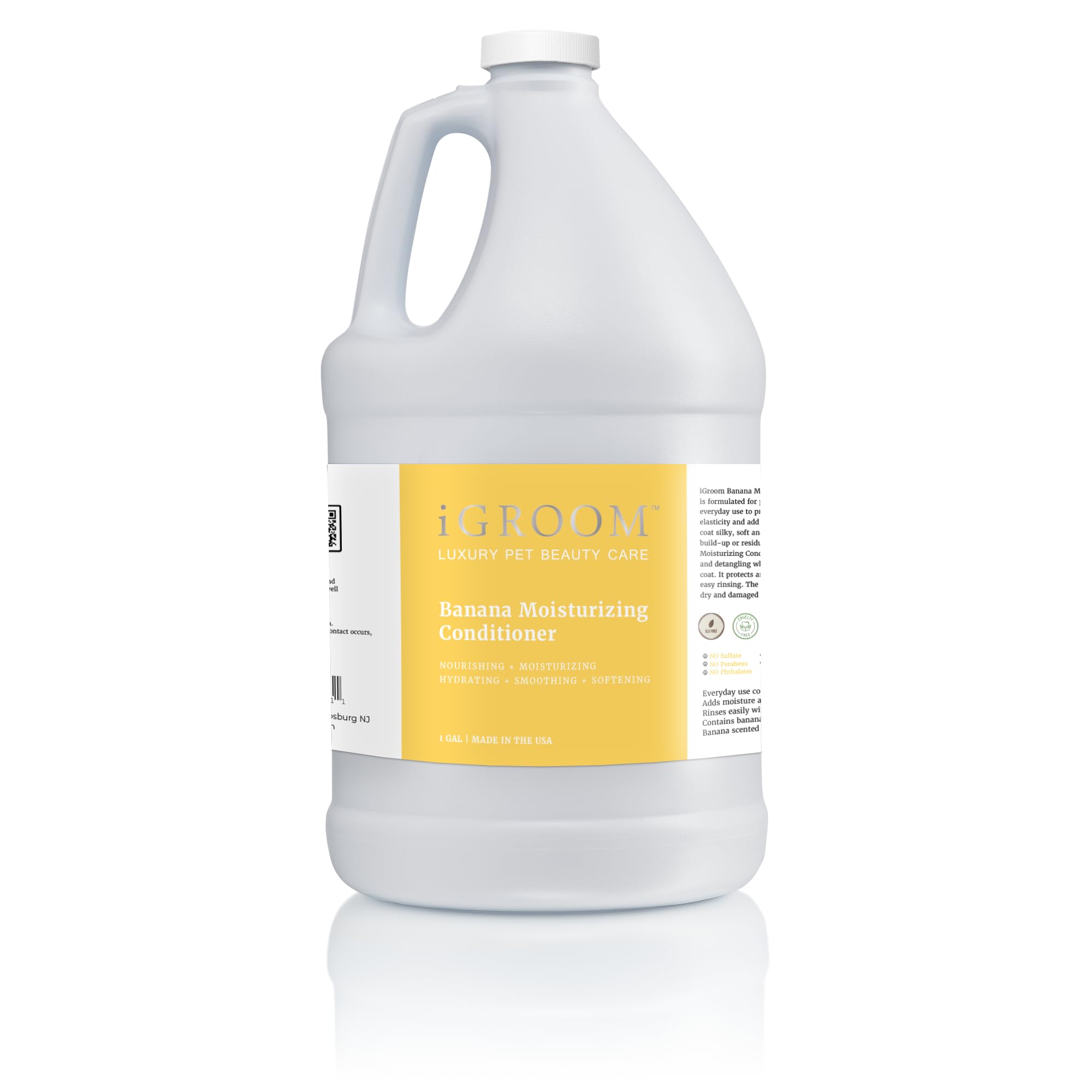 iGroom Banana Moisturizing Conditioner, Luxury Pet Beauty Care, Optimize Moisture Balance, Gallon