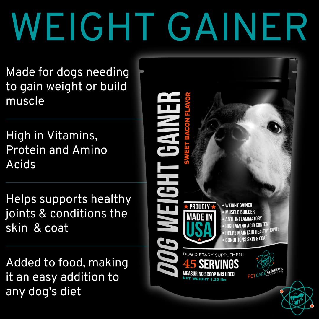 Dog Weight Gainer - 90 Servings - Weight Gain Supplements for Dogs - High Calorie Booster for Dogs - Canine and Dog Muscle Builder - Made in The USA -Like New