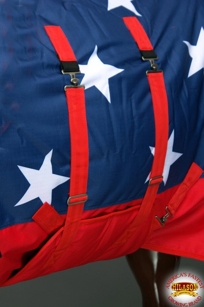 Hilason American Flag 68 In 1200D Winter Waterproof Poly Horse Blanket Belly Wrap | Horse Blanket | Horse