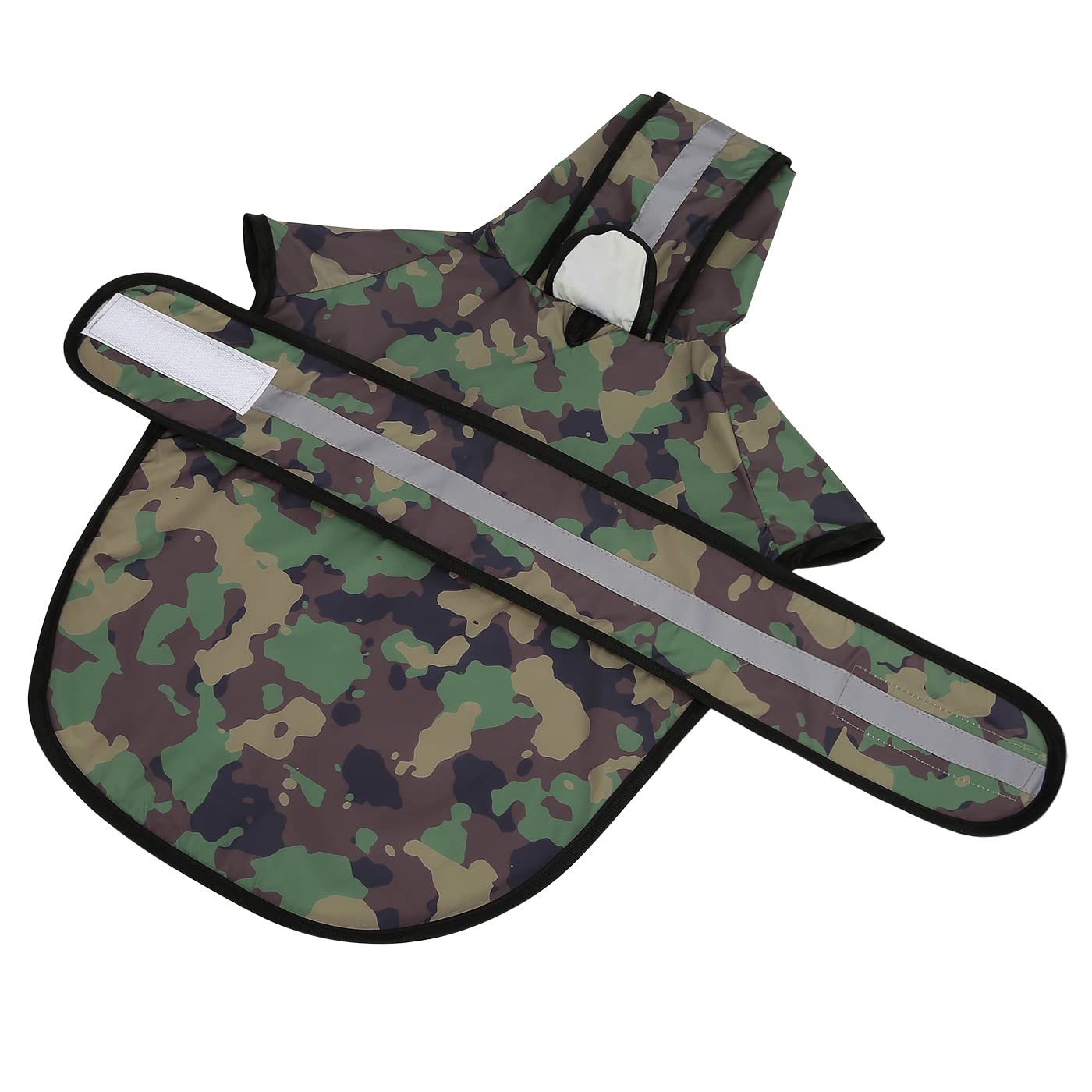 Hde Dog Raincoat Hooded Slicker Poncho For Small To X-Large Dogs And Puppies Camo - M