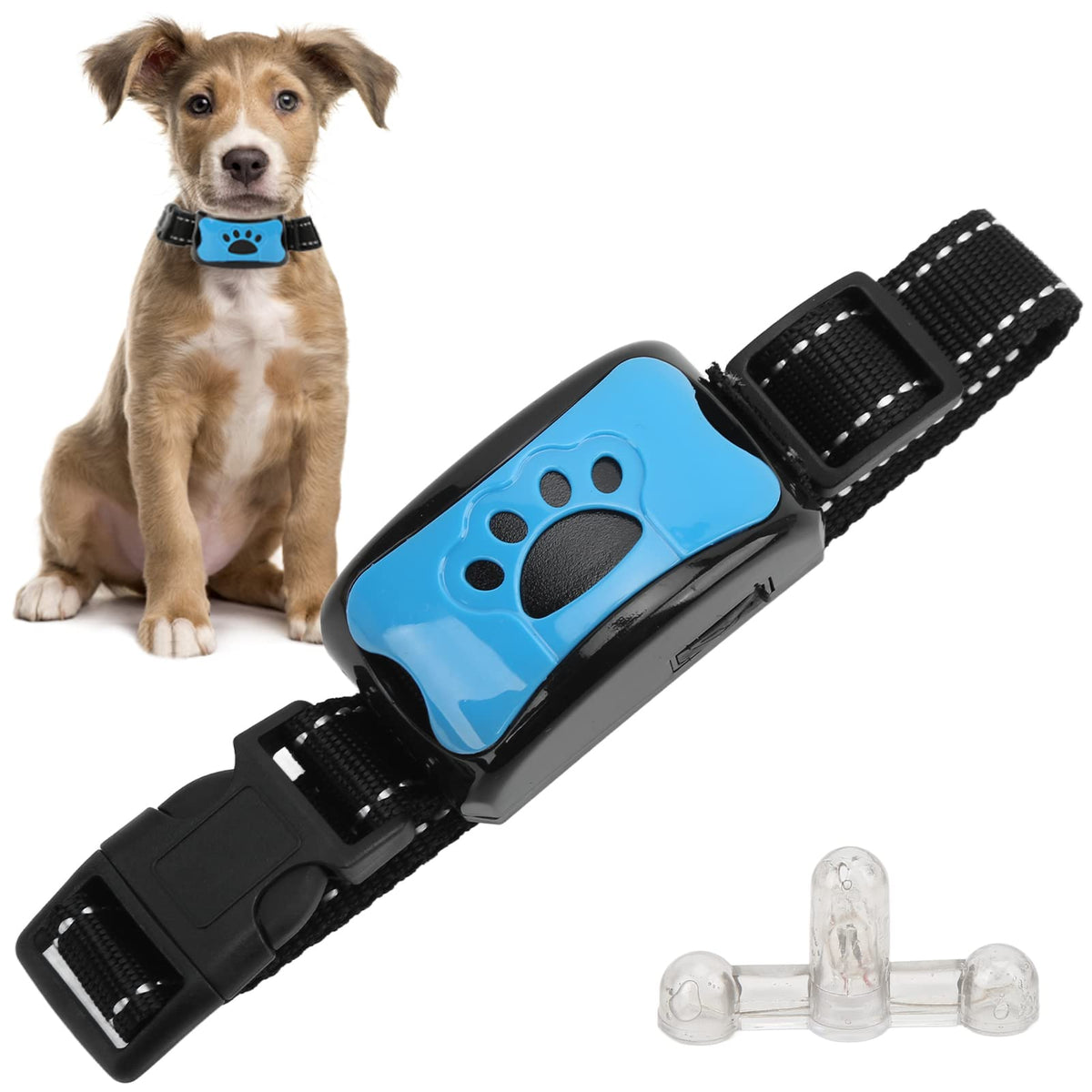 Ashata Anti Dog Bark Collar, Dog Barking Collar, Usb Rechargeable Waterproof Vibration Intelligent Recognition Training Collar 7 Sensitivity (Sky Blue)