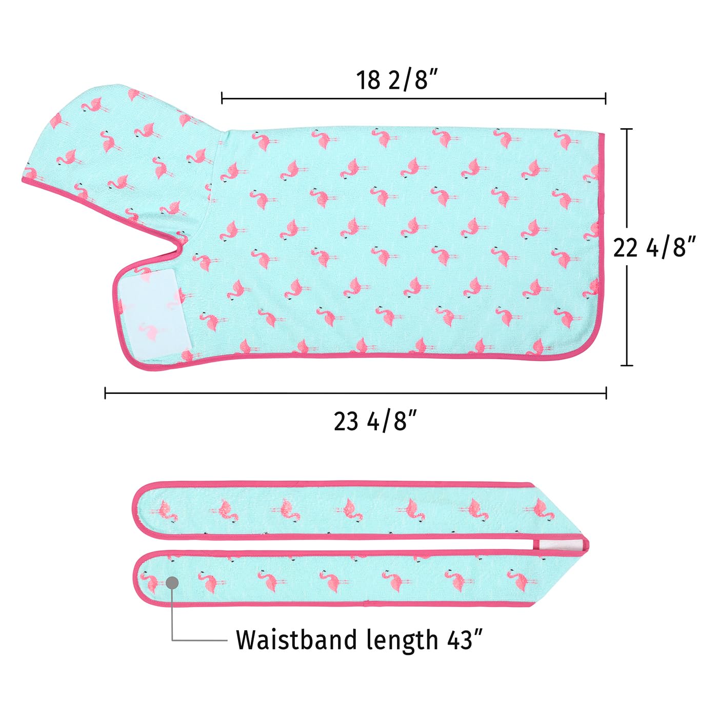 Hde Dog Bathrobe Super Absorbent Quick Drying Towel With Hood For All Dog Breeds Sizes S-Xxl - Flamingos - S