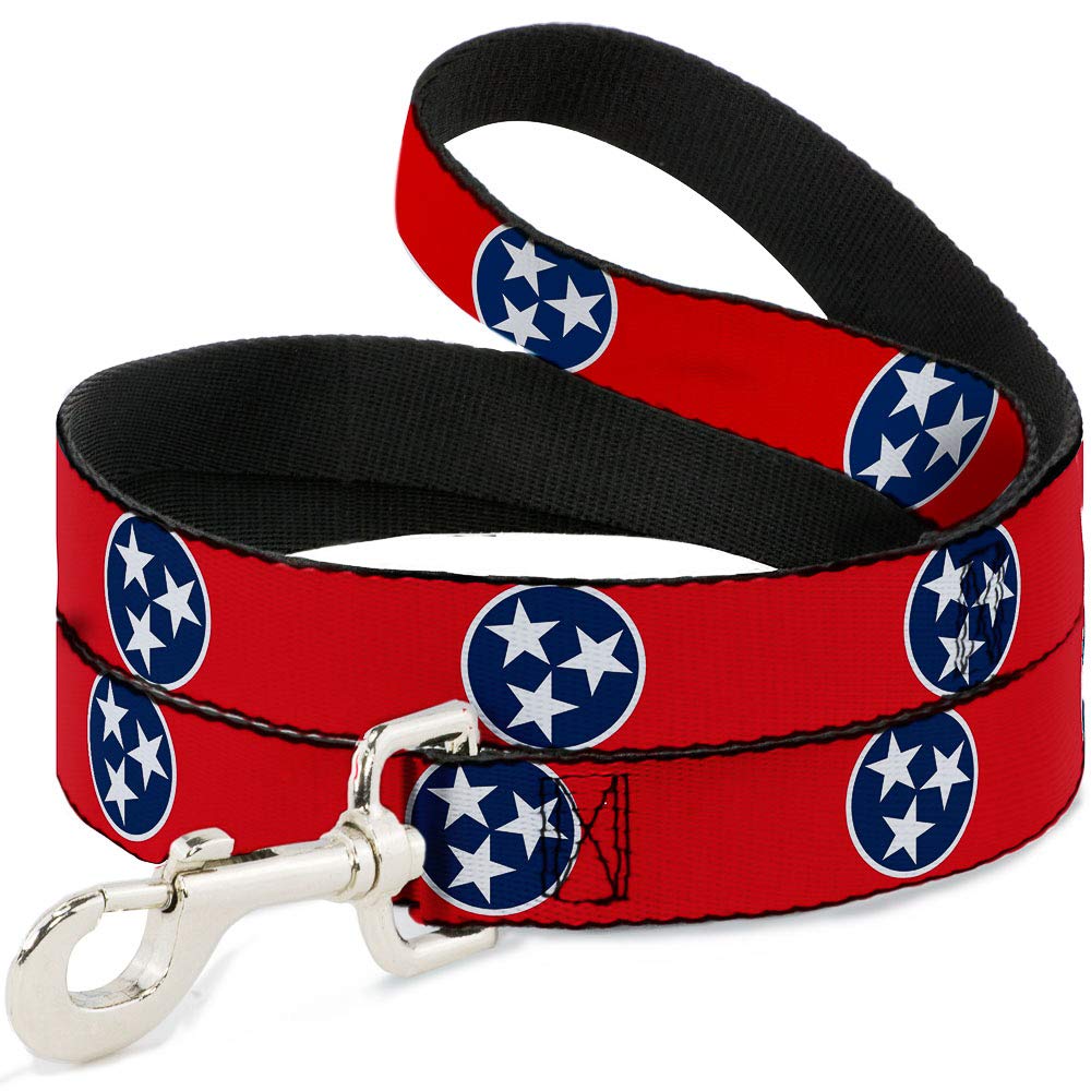 Buckle-Down Dog Leash Tennessee Flag Stars Red White Blue 6 Feet Long 1.5 Inch Wide