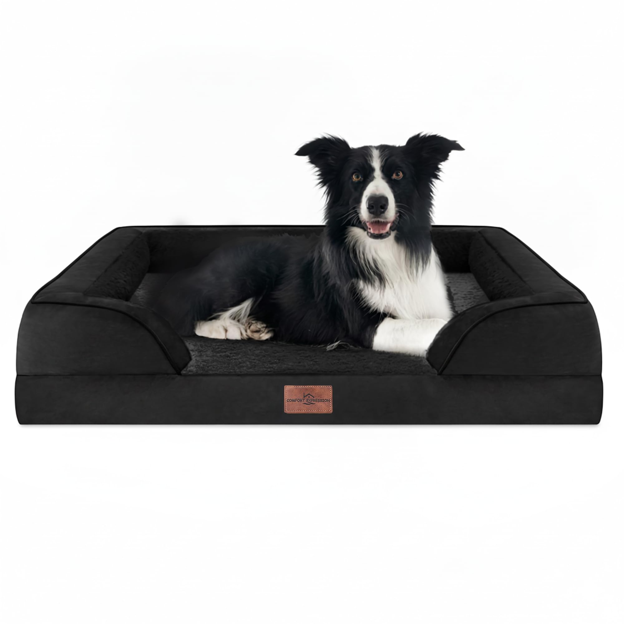 Comfort Expression Orthopedic Dog Bed for Large Dogs 36x27 Inch, Waterproof Supportive Egg Crate Foam Large Pet Bed with Removab