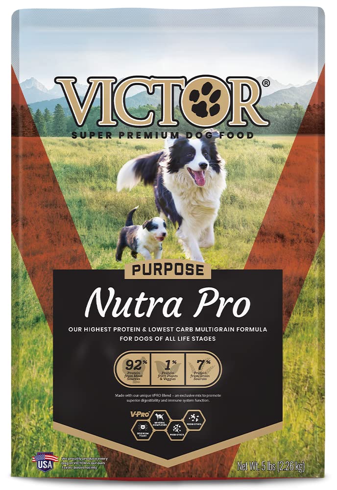 Victor Super Premium Dog Food - Purpose - Nutra Pro - Gluten Free, High Protein Low Carb Dry Dog Food for Active Dogs of All Age