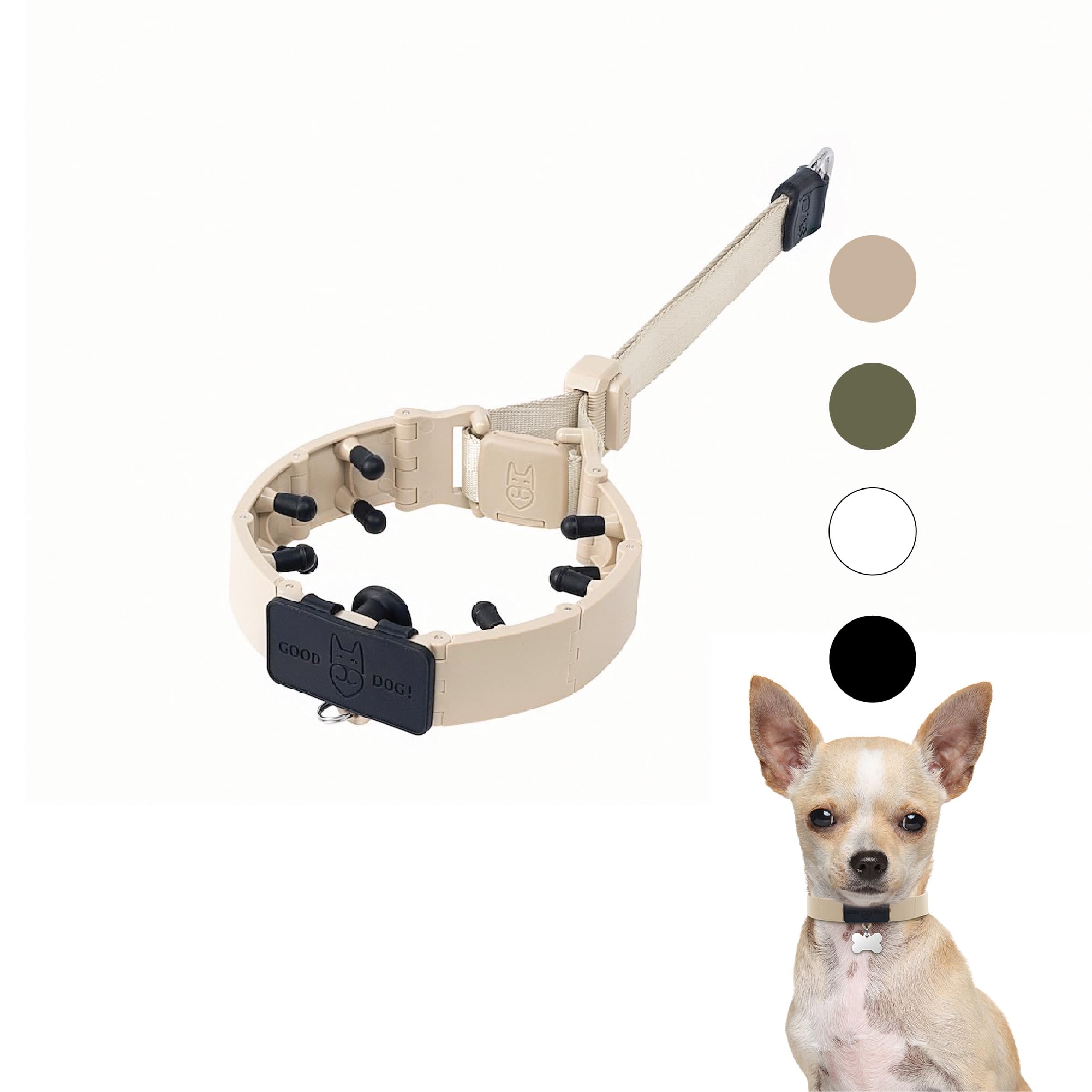 Svd.Pet Dog Prong Collar For No-Pull Training, Quick-Release Buckle Adjustable Pinch Collar For Small Dogs (Tan, Small Size, Sui