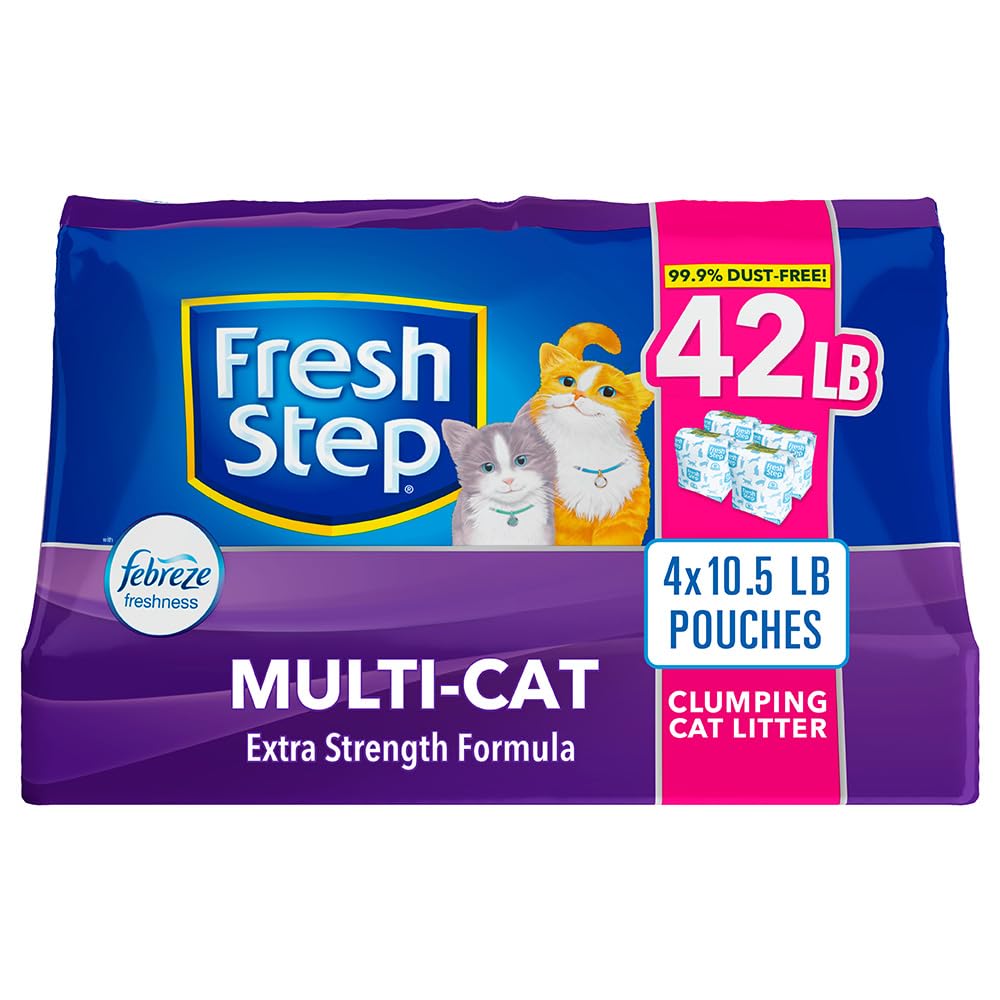 Fresh Step Multi-Cat Extra Strength Scented Clumping Cat Litter With The Power Of Febreze, 42 Lbs., .33 Cf1