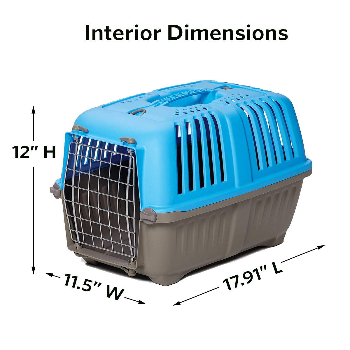 Midwest Pet Carrier: Hard-Sided Small Animal Carrier For Tiny Dog Breeds, Blue Kennel For Quick Trips