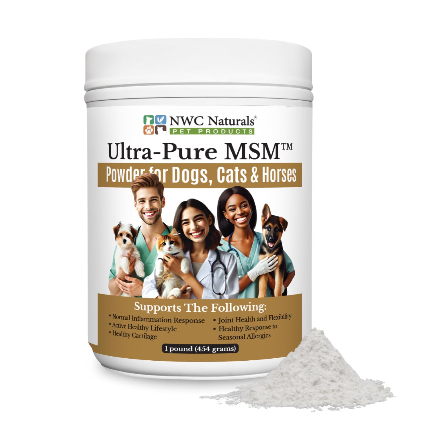 Ultra-Pure MSM for Dogs, Cats & Horses, Supports Hip, Joint and Connective Tissue for Healthy Cartilage and Mobility Opti MSM th