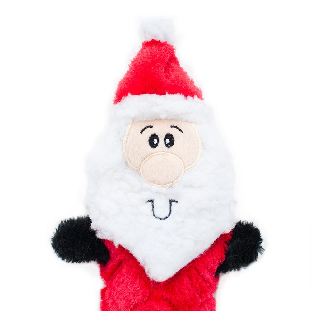 Zippypaws Jigglerz Christmas Dog Toy - Plush Squeaky Holiday Dog Gifts For Small & Medium Puppy Dogs, Durable Interactive Hide & Seek Stocking Stuffers For Pets - Santa Claus