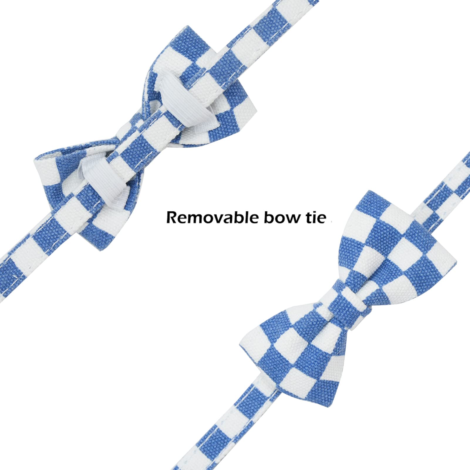 Bowtie Cat Collars Breakaway With Bell, Adjustable Cute Kitty Collars Safety Buckle Kitten Collar For Cat Puppy 7.5-11In (Blue P