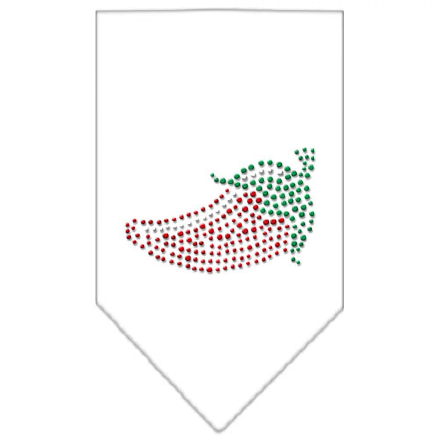 Mirage Pet Products Chili Pepper Rhinestone Bandana, Small, White