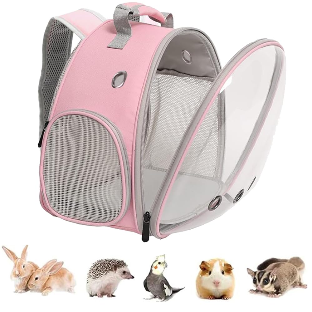 Portable Travel Small Animal Backpack Carrier Pet Backpack Guinea Pig Bird Bearded Dragon Kitten Small Dogs Turtle Rabbit Cage H