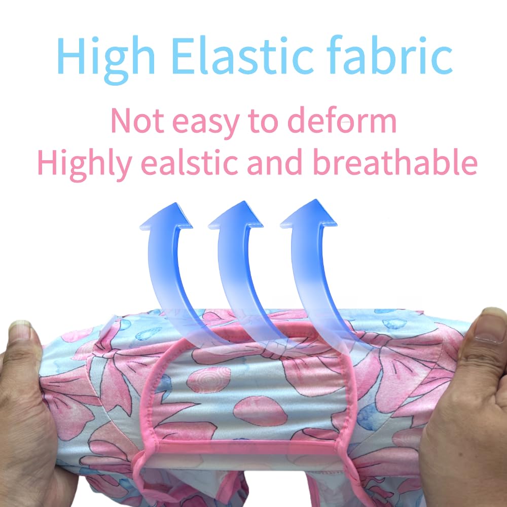 Xqpetlihai Recovery Shirt for Abdominal Wounds or Skin Diseases Bodysuit Dogs Pajamas for Shedding Allergy Anti Licking Pink Bow