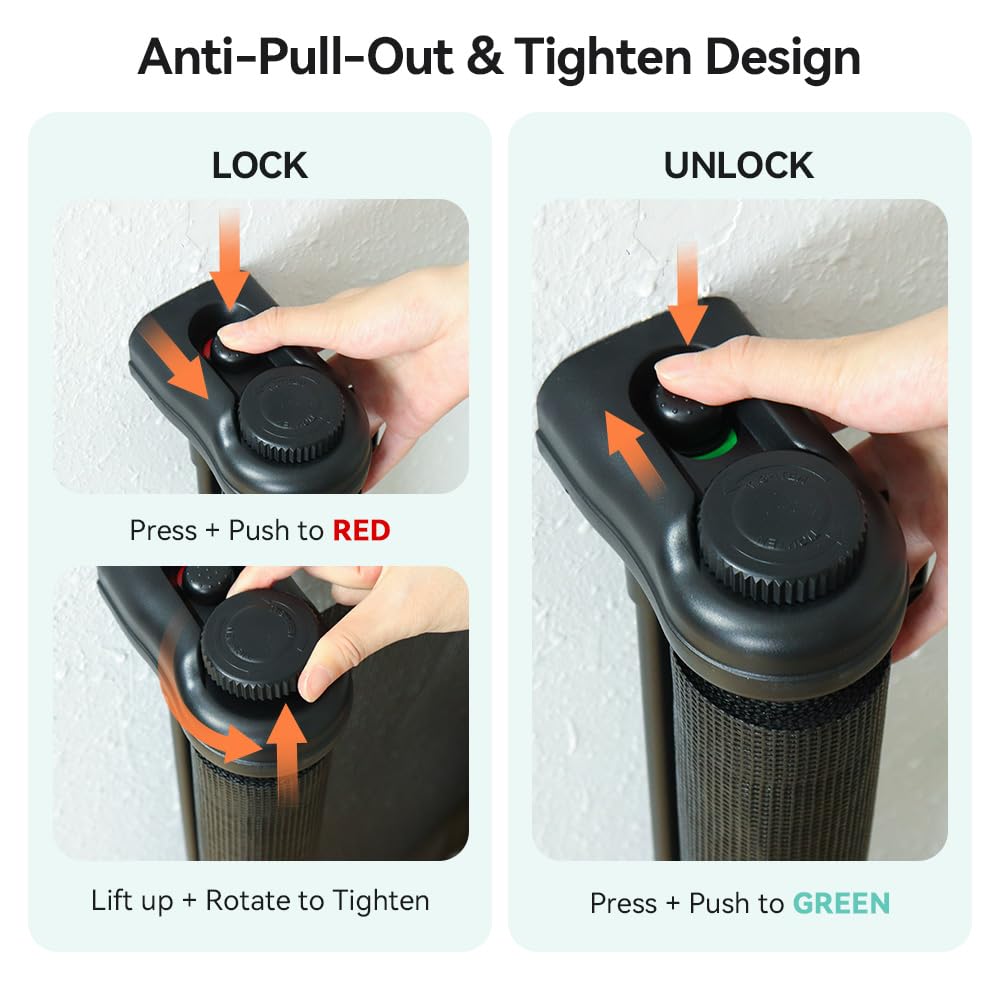 COMOMY 118'' Retractable Baby Gates Extra Wide, Retractable Dog Gate for Large Openings, Extra Long Dog Gates for The House, Ext