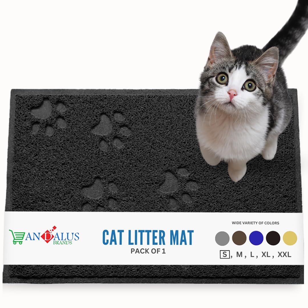 Andalus Small Cat Litter Mat, Pack of 1 - Waterproof, Non-Slip & Easy to Clean Cat Litter Box Mat for Extra Efficient Pet Litter