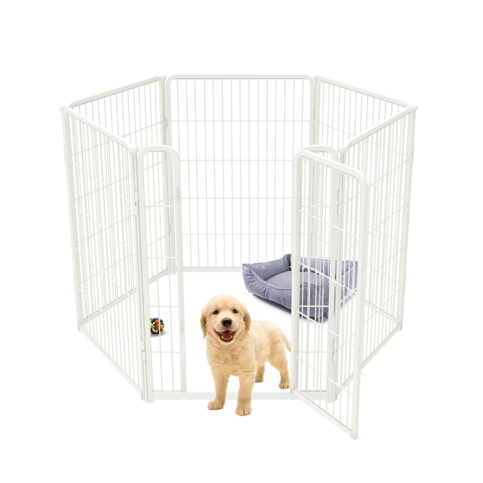 Fxw Homeplus Dog Playpen For Indoor Use - Stress-Free And Safe Play, Heavy Duty 40 Inch 6 Panels Dog Pen For Medium And Large Do