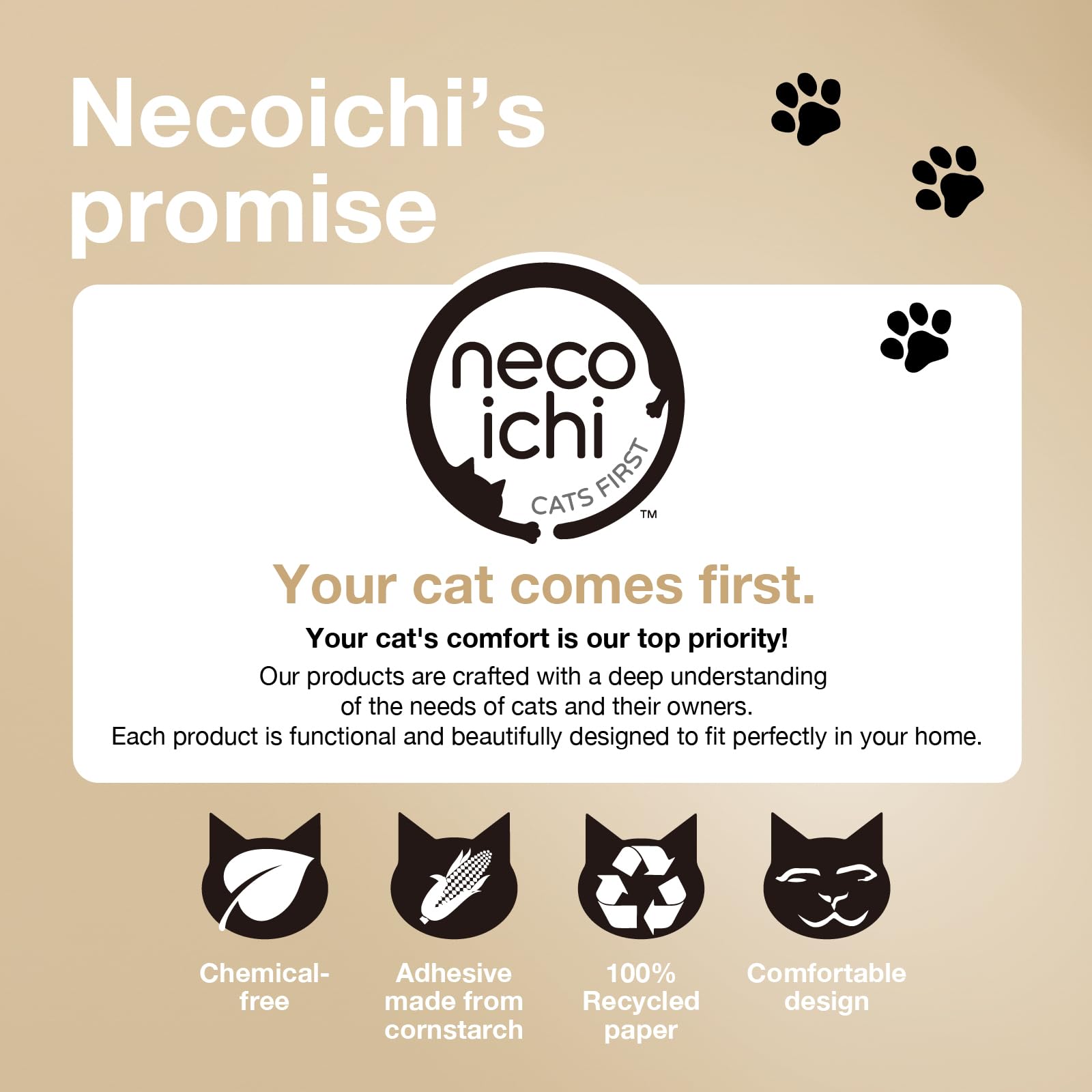 Necoichi Cat Scratcher Bowl for Indoor Cats - Cat Scratching Lounger with Reversible Usability and Extra Comfort for Lounge, Car