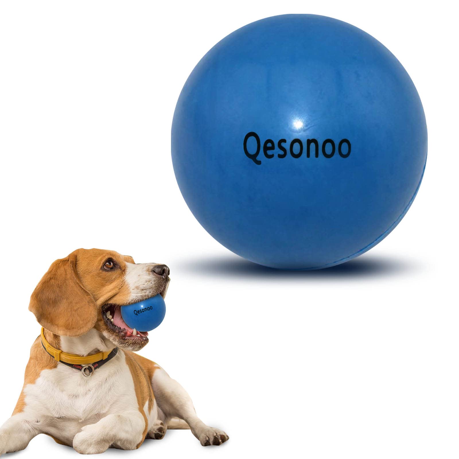 Qesonoo Dog Balls Indestructible,Solid Rubber Bouncy for Dogs Aggressive Chewers Large Breed,Non-Toxic&Floating&High Elasticity,