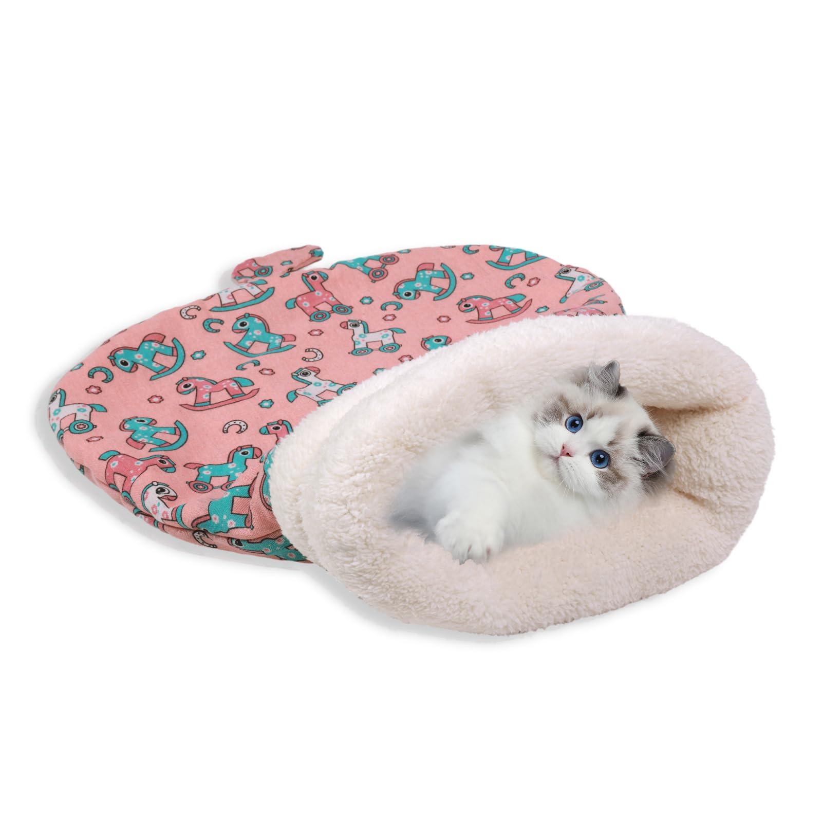 Fadeyj Cat Sleeping Bag For Indoor Cats - Winter Self-Warming 360 Cozy Cave Bed, Soft Plush Snuggle Sack With Warm Tunnel Design