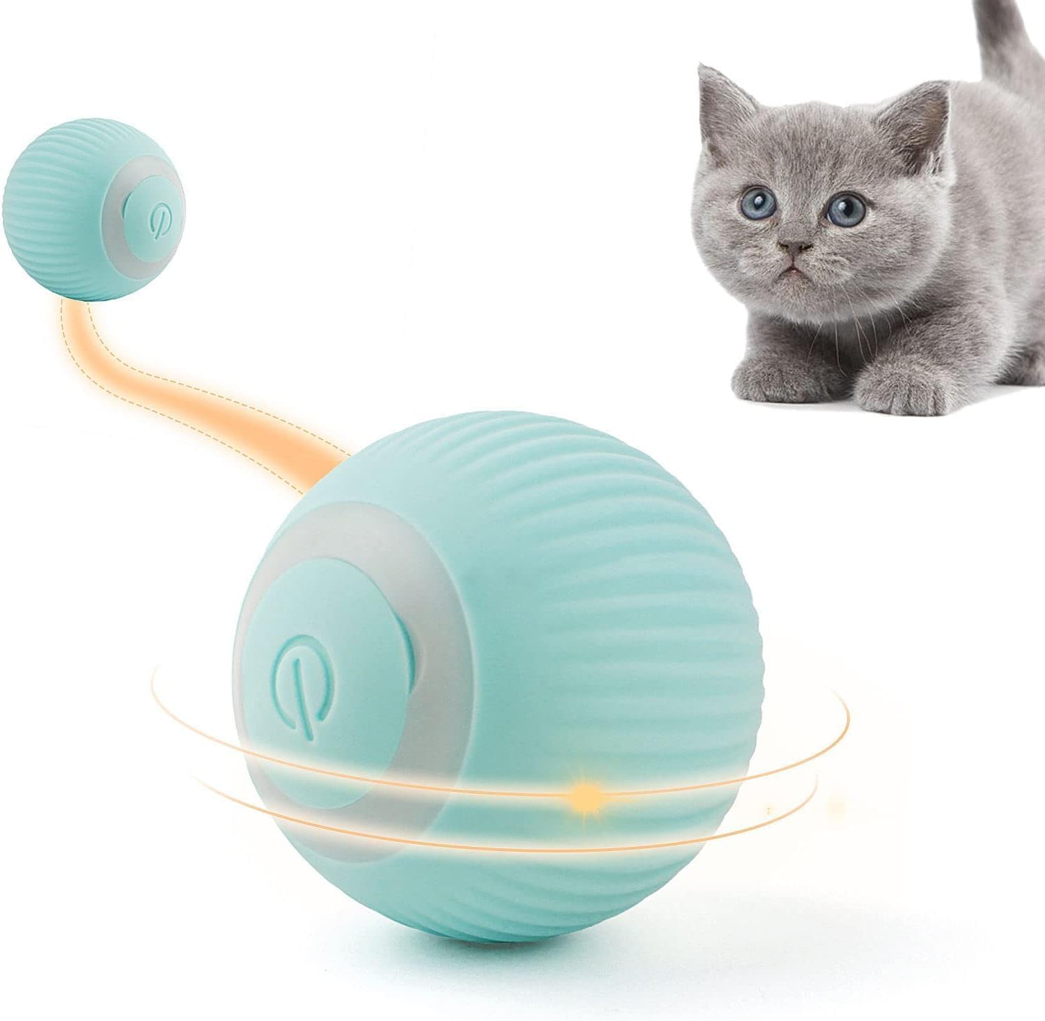 Scribify Interactive Smart Cat Ball,Quiet Cat Toys For Indoor Cats Adult Automatic 360 Rotating Kitten Toys,Intelligent Automati