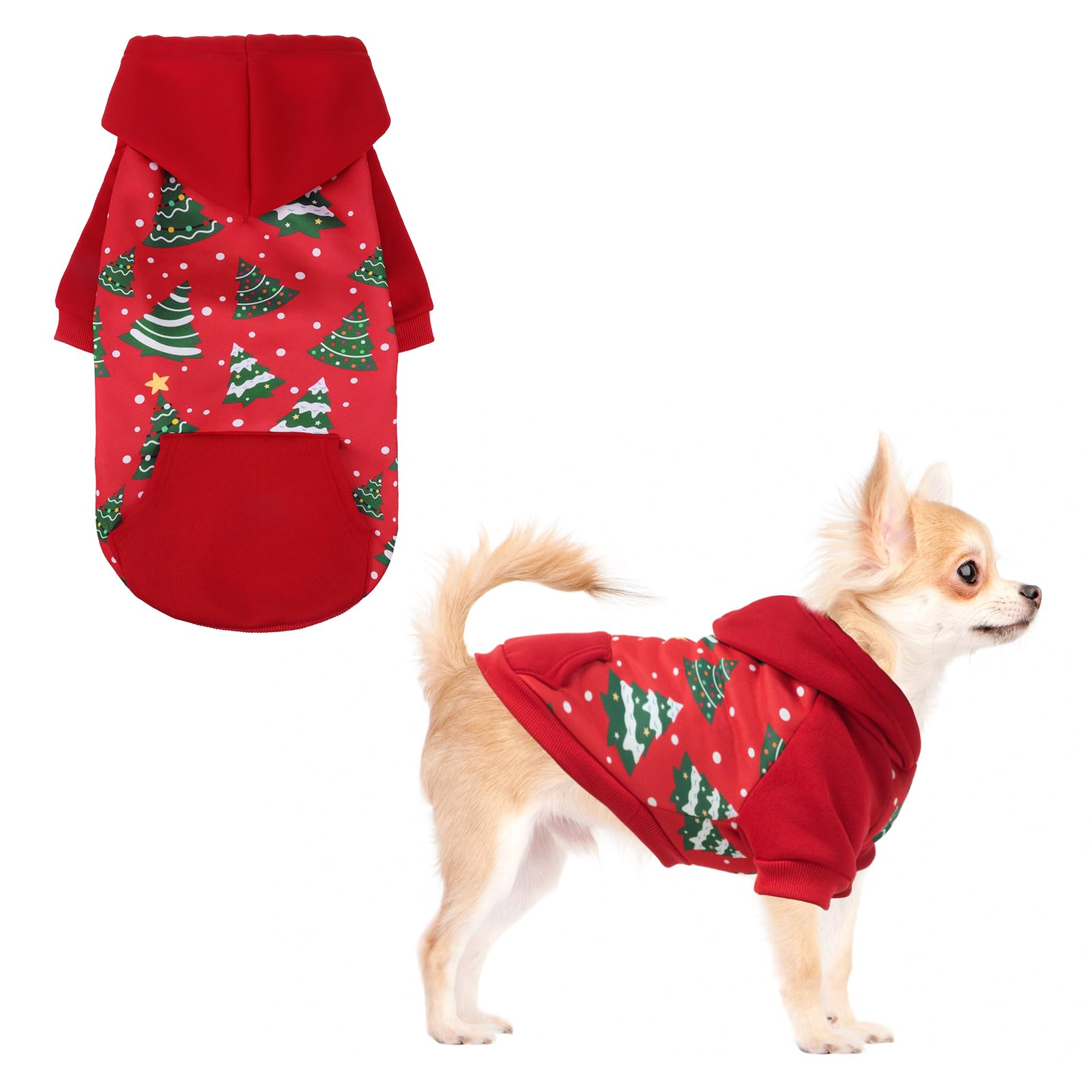 Kooltail Dog Hoodies, Soft Dog Sweater, Cold Weather Dogs Winter Coats, Warm Fleece Pet Clothes Hooded Sweatshirt With Pocket Fo