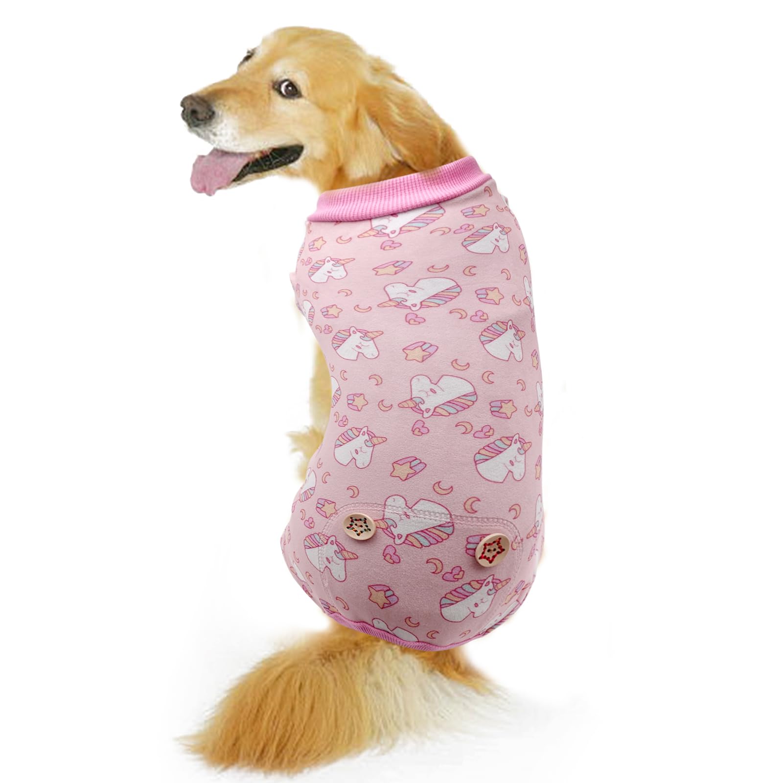 Kyeese Dog Pajamas Pink Unicorn Dog Pajamas Large Sized Dog Dog Clothes Comfy Dog Surgery Recovery Suit Dog Body Suits After Surgery Dog Onesie Dog Coat Dog Costume Cat Clothes Large Dog Pajamas