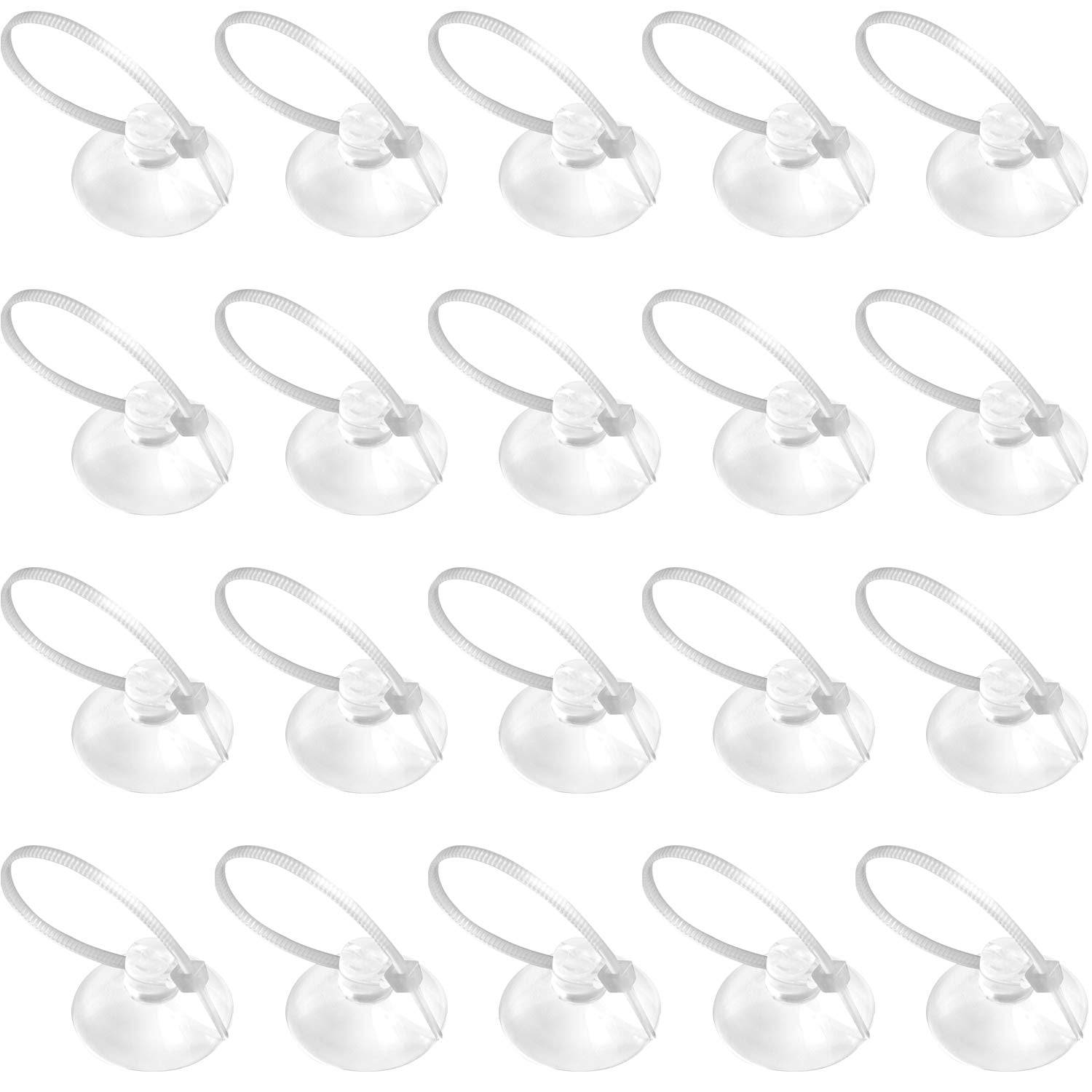 Febsnow Aquarium Suction Cups, Fish Tank Suction Cups Aquarium Suction Cup Clip Suction Hooks With 30 Pcs Adjustable Cable Ties For Plants, Planter, Binding Moss Shrimp Nest (20)