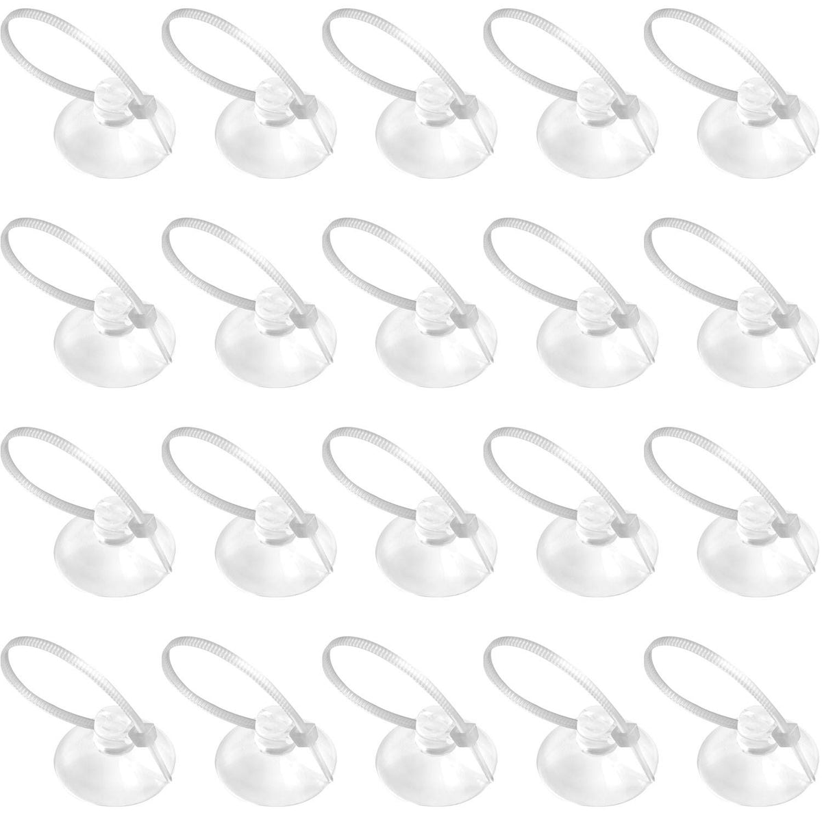 Febsnow Aquarium Suction Cups, Fish Tank Suction Cups Aquarium Suction Cup Clip Suction Hooks With 30 Pcs Adjustable Cable Ties For Plants, Planter, Binding Moss Shrimp Nest (20)