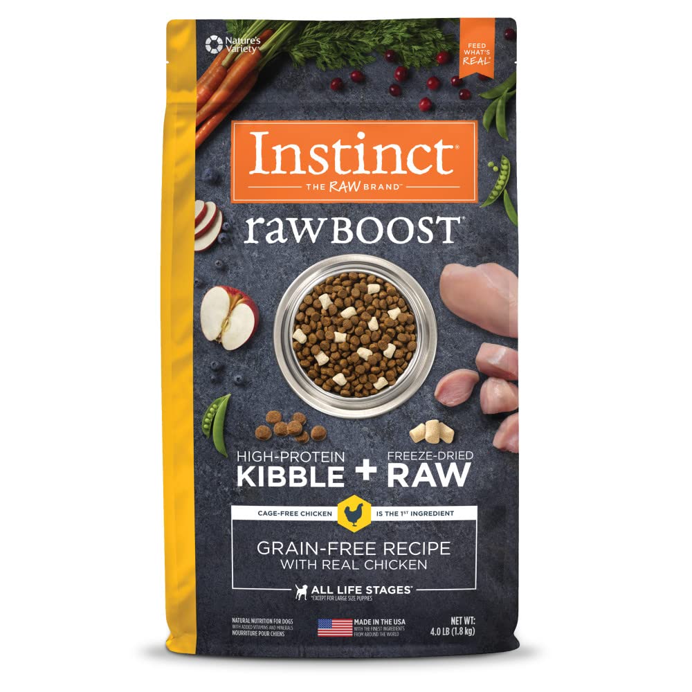 Instinct Raw Boost Grain Free Recipe with Real Chicken Natural Dry Dog Food, 4 lb. Bag
