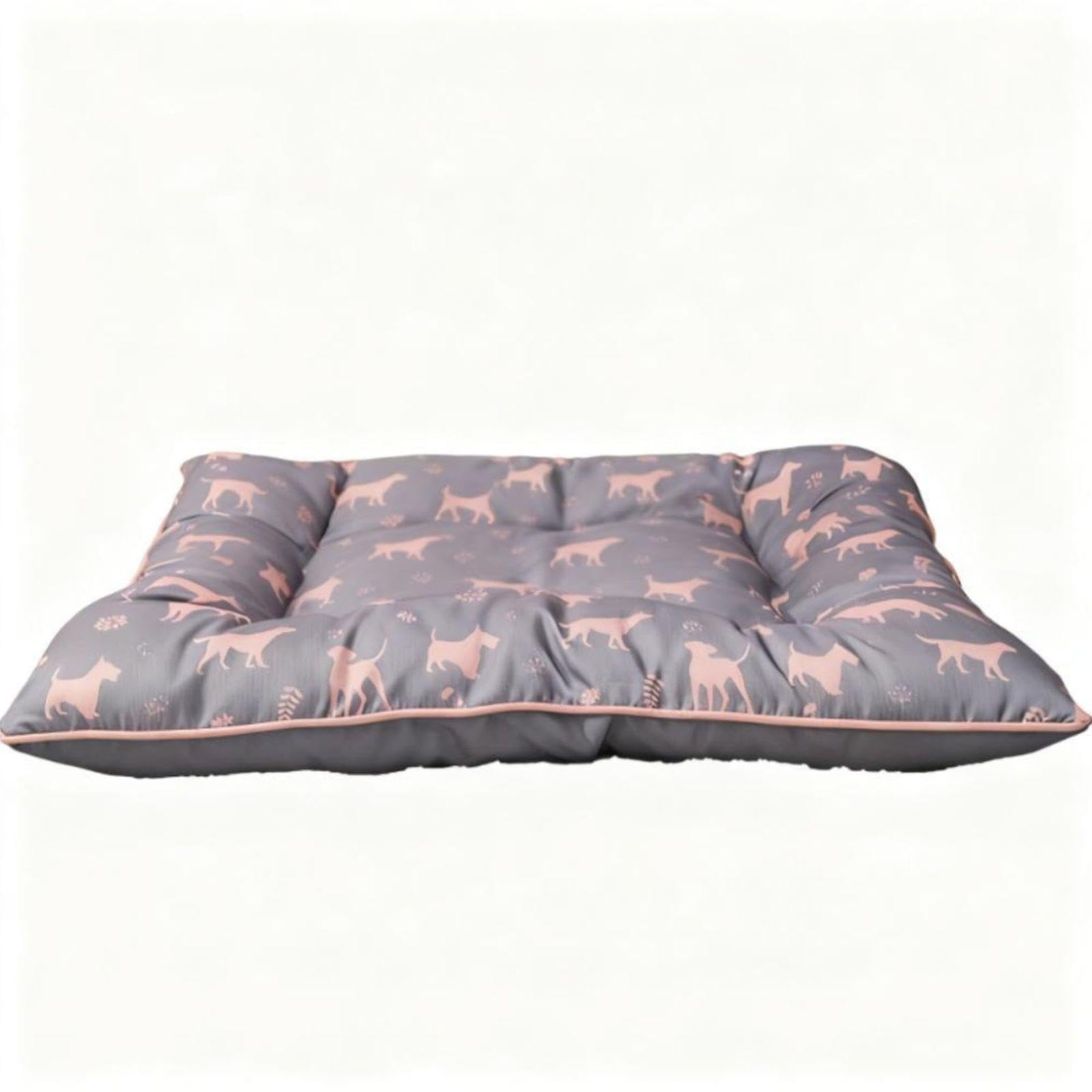HEAVENGLOW Dog Bed cleanable Calming Pet Sofa AllSeason Comfort Removable Cover Gray Pink 90 * 65 * 13cm