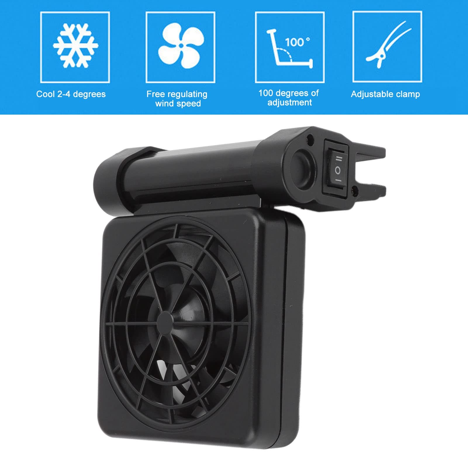 Zerodis Aquarium Cooling Fan, Adjustable Wind Speed Mini Fish Cooling Fan Us Plug 100‑240V, Power Saving Mute Cooling Fan Small Crab Shape Fan Aquarium Chiller Fan(1 Fan)