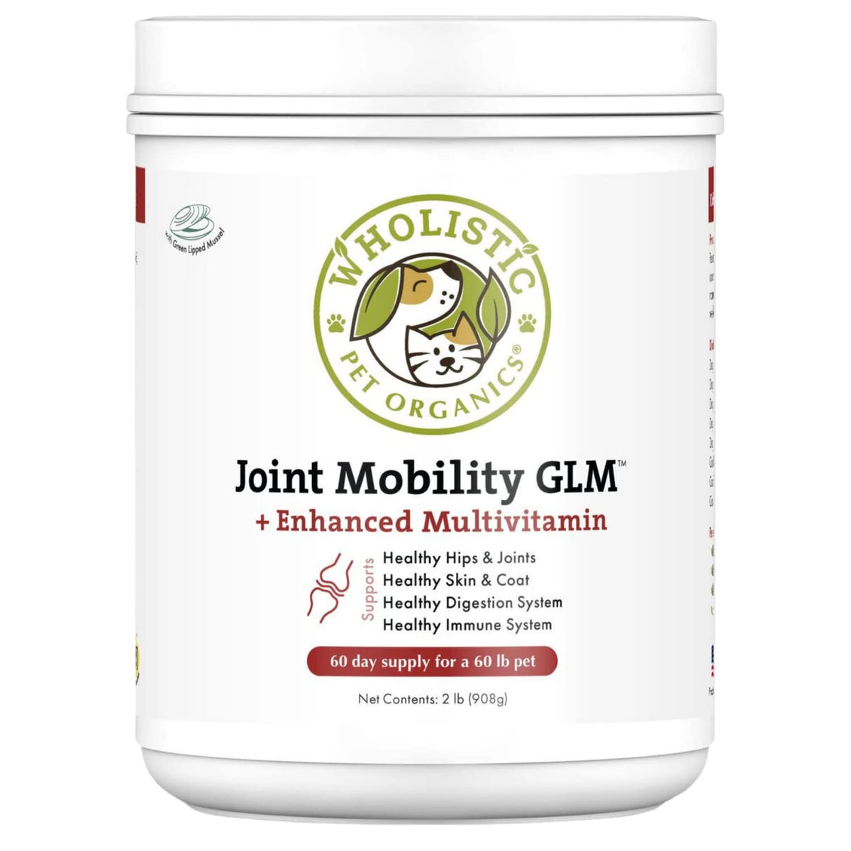 Wholistic Pet Organics Joint Mobility Glm: Dog Joint Health Supplement Glucosamine Chondroitin For Dogs Arthritis Pain Relief Hip And Joint Support Green Lipped Mussels For Dogs Large Breed