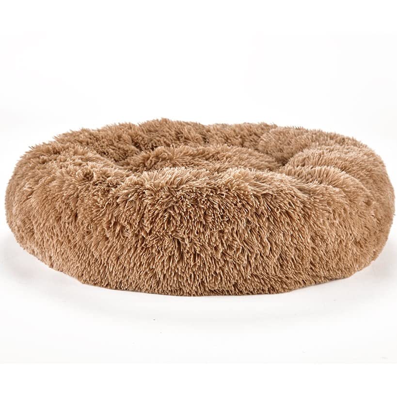 Plush Donut Pet Beds - Brown