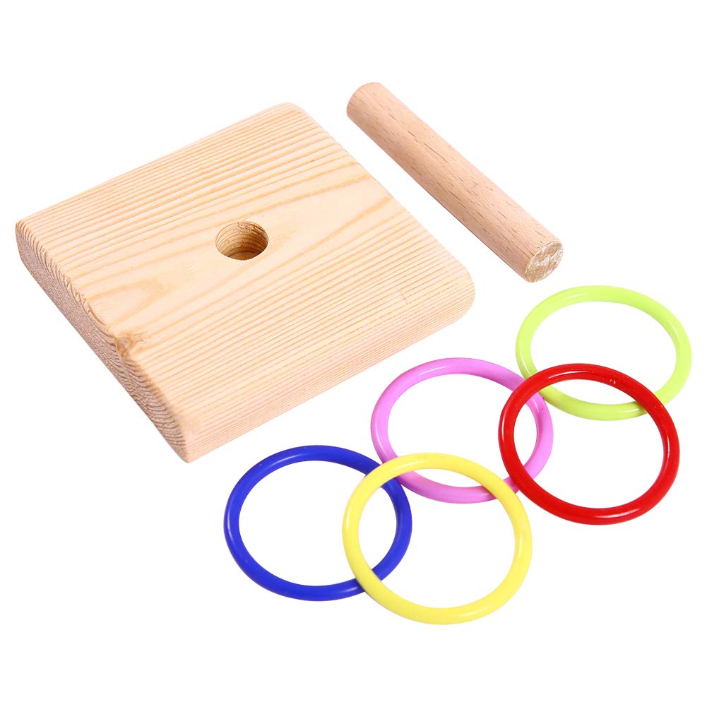 Qbleev Bird Training Ring Toy, Parrot Trick Tabletop Toys, Bird Educational Toys, Stacking Color Rings,Bird Cage Toys
