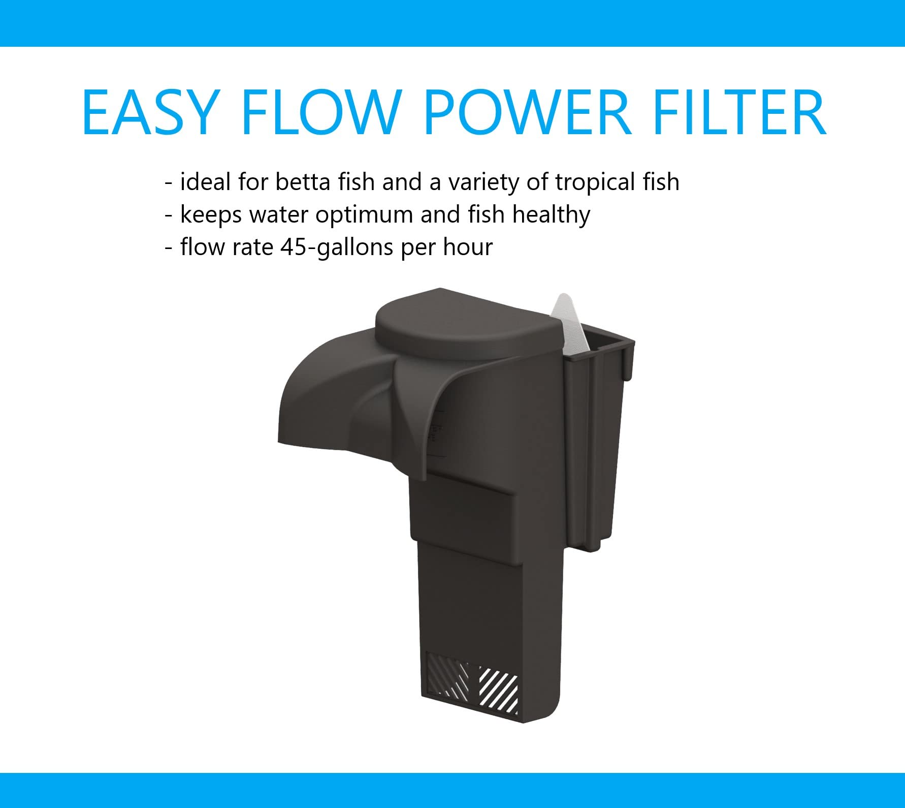 Koller Products LED Aquarium Starter Kit with Easy-Flow Filtration Technology, Black, 4.5 Gallons,