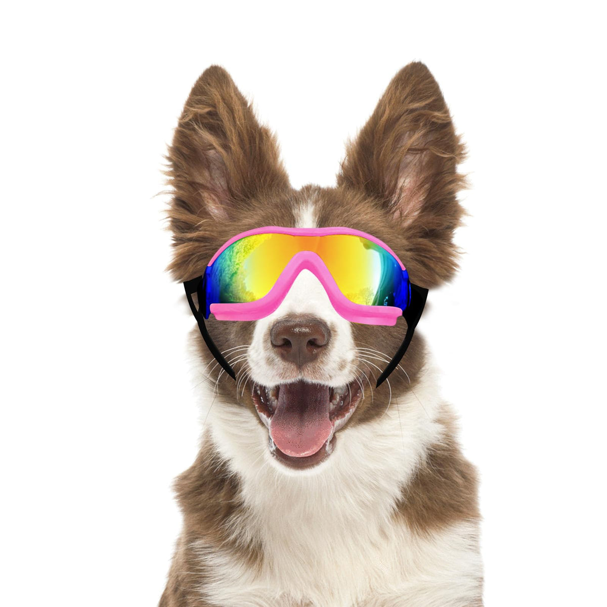 Billionchains Dog Goggles Dog Sunglasses For Medium To Large Breed Anti-Uv Eye Protection With Adjustable Straps- Pink