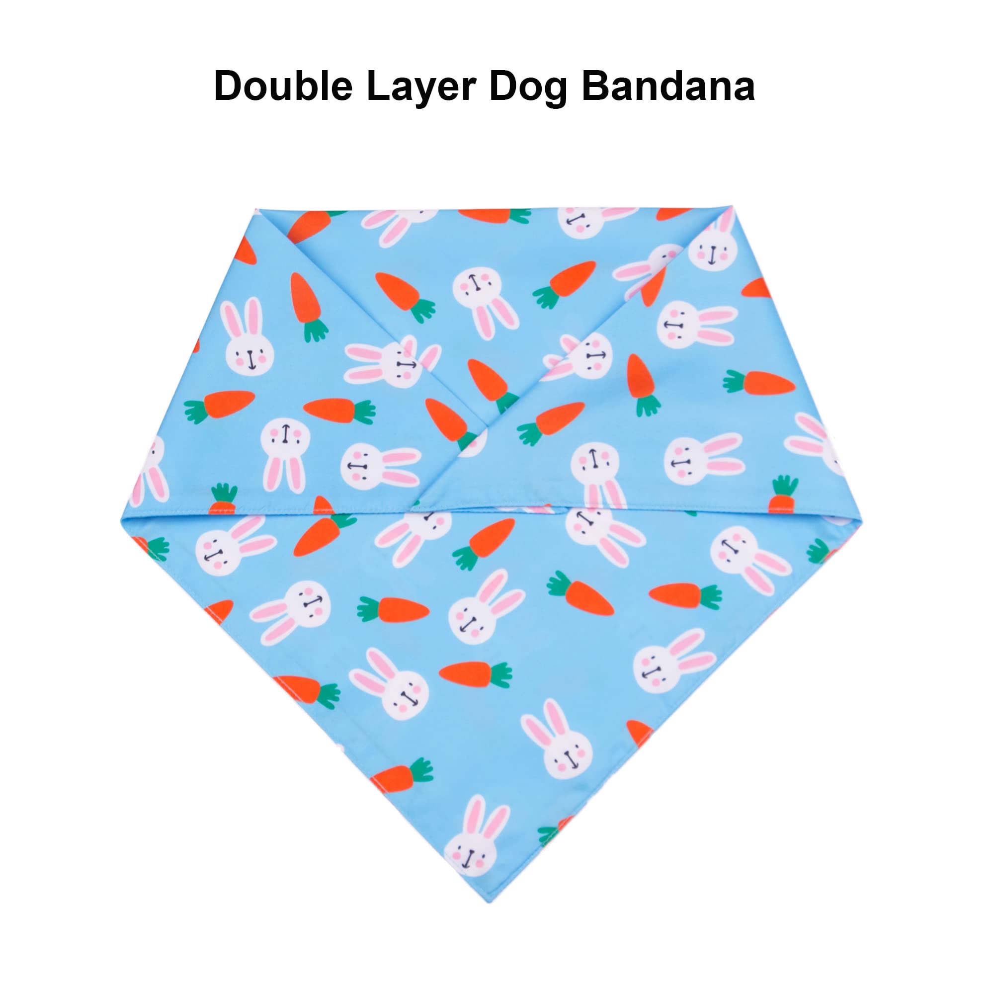 Ptdecor Easter Dog Bandana 2 Pack, Reversible Dog Holiday Festival Scarf, Multi Size, Easter Bandanas For Medium Large Dogs Pets
