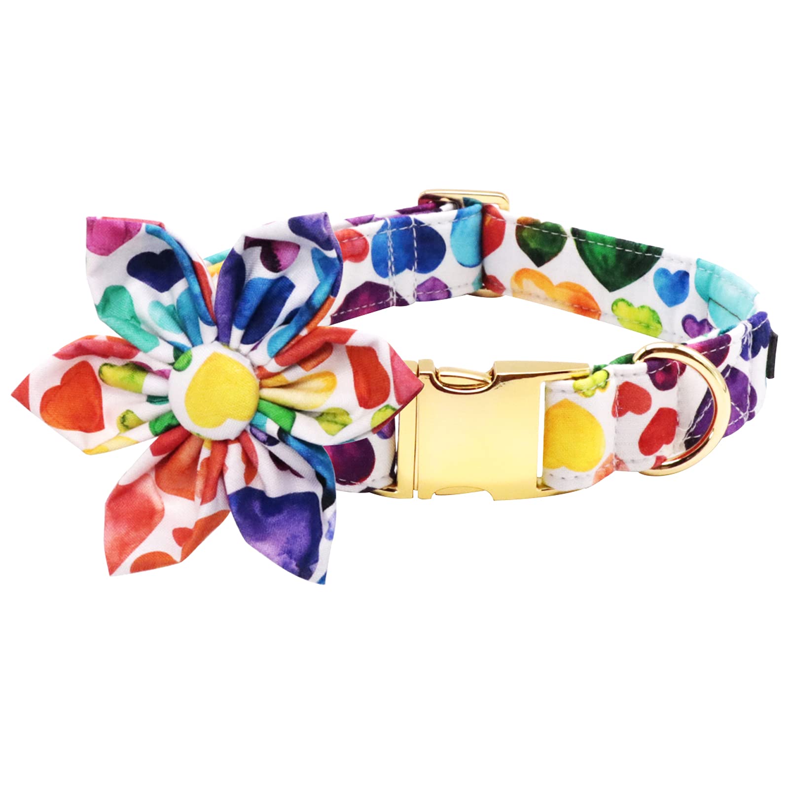 Lionet Paws Dog Collar With Flower, Soft And Comfortable, Adjustable Collar For Medium Dogs Girl, Neck 13.5-22 Inches