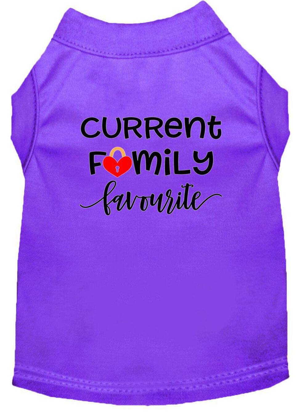 Pet Dog & Cat Shirt Screen Printed, "Current Family Favorite" Purple 3XL (25-35 lbs.)