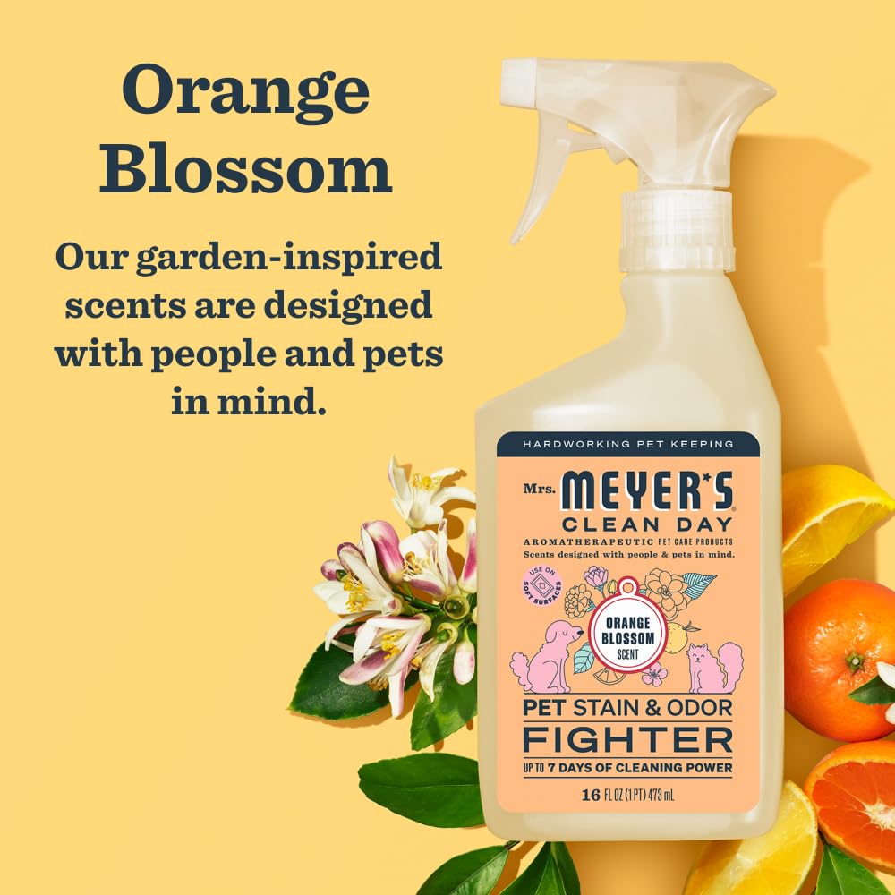 Mrs. Meyer'S Clean Day Pet Stain & Odor Fighter, Orange Blossom Scent, 16Oz