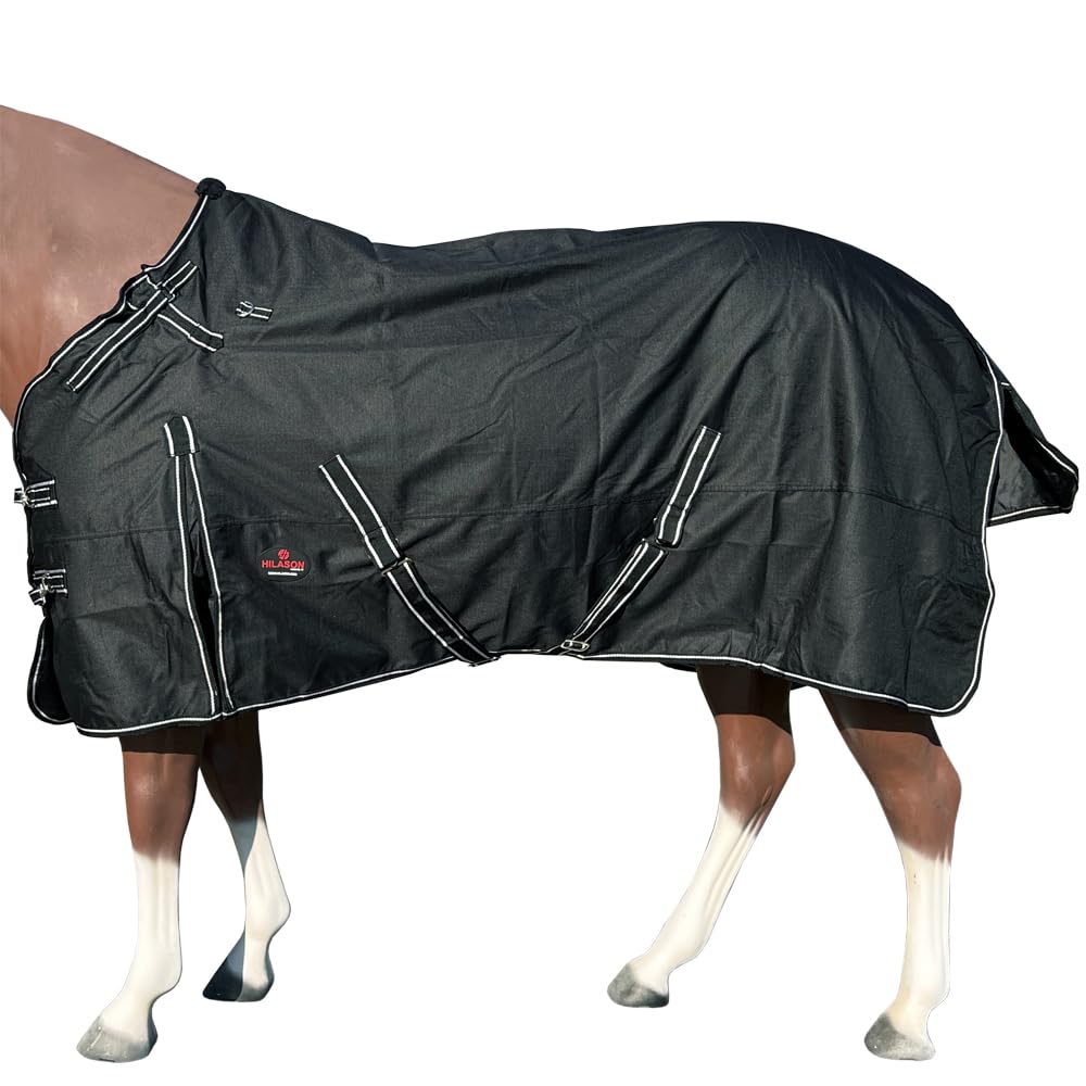 Hilason Black 60 In 600D Winter Waterproof Poly Pony Horse Blanket Black | Horse Blanket | Horse